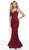Flair Prom - 19108 Lace Sweetheart Sheath Dress In Red