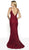 Flair Prom - 19108 Lace Sweetheart Sheath Dress In Red