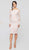 Terani Couture - 1911C9001 Knee Length Long Sleeve Lace Sheath Dress In White and Pink