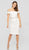 Terani Couture - 1911C9002 Metallic Bead-Trimmed Off Shoulder Dress In White and Silver