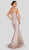 Terani Couture - 1911E9095 Embroidered Asymmetric Neck Mermaid Gown In Neutral