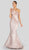 Terani Couture - 1911E9095 Embroidered Asymmetric Neck Mermaid Gown In Neutral