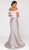 Terani Couture - 1911E9104 Bow Accented Off-Shoulder Mermaid Dress In Purple and Gray