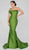 Terani Couture - 1911E9106 One Shoulder Satin Mermaid Gown In Green