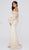 Terani Couture - 1911E9128 Offshoulder Floral Accent Puff Sleeves Gown In Neutral