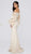 Terani Couture - Offshoulder Floral Accent Puff Sleeves Gown 1911E9128 In Neutral