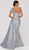Terani Couture - 1911E9139 Embroidered Mermaid Dress With Draping In Gray