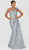 Terani Couture - 1911E9139 Embroidered Mermaid Dress With Draping In Gray
