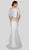 Terani Couture - 1911E9142 Cut-In Appliqued Mermaid Gown In Silver and Brown
