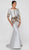 Terani Couture - 1911E9142 Cut-In Appliqued Mermaid Gown In Silver and Brown
