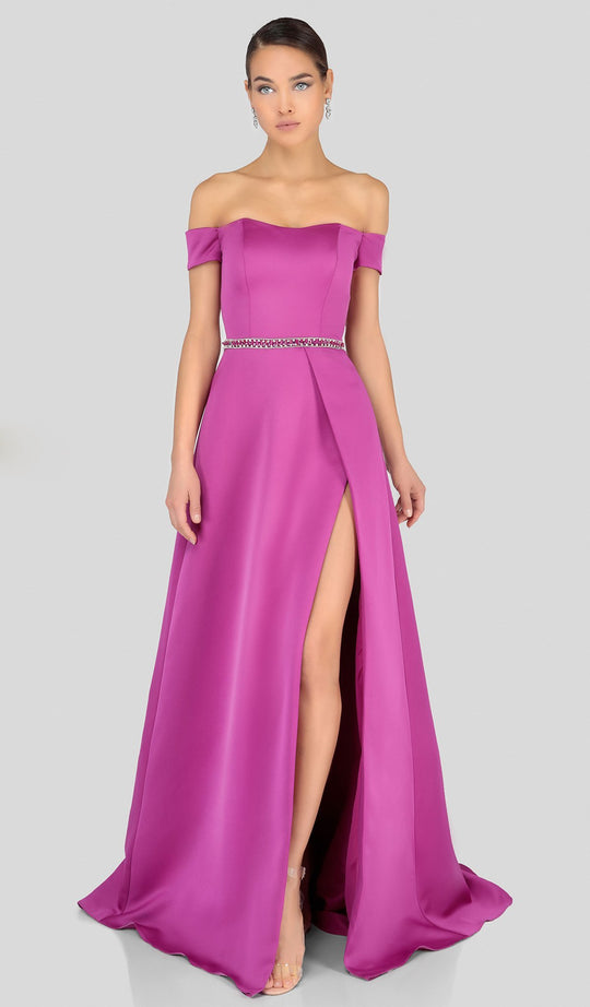 Terani Couture - 1911E9623 Embellished Off-Shoulder A-line Gown In Pink