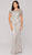 Terani Couture - 1911GL9487 Bead Embellished Sheath Evening Dress In Gray