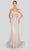 Terani Couture - 1911GL9500 Bead Embellished Cutouts Sheath Gown In Silver