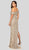 Terani Couture - 1911GL9510 Bead Embellished Asymmetrical Evening gown In Silver and Gold