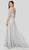 Terani Couture - 1911M9297 Illusion Bateau A-Line Evening Dress In White and Silver