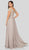 Terani Couture - 1911M9333 Beaded Sheer A-Line Evening Gown In Brown