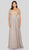 Terani Couture - 1911M9333 Beaded Sheer A-Line Evening Gown In Brown