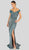 Terani Couture - Off Shoulder Shirred Metallic Gown 1911M9344