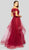 Terani Couture - 1911M9665 Off Shoulder Pleated Glitter Tulle Gown In Red