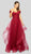 Terani Couture - 1911M9665 Off Shoulder Pleated Glitter Tulle Gown In Red