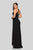 Terani Couture - 1911P8135 Asymmetrical Cutout Gown with Slit In Black