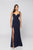 Terani Couture - 1911P8138 Deep Sweetheart High Slit Trumpet Gown In Blue