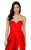 Terani Couture - 1911P8179 Strapless Pleated Bustier High Slit Gown
