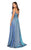 Terani Couture - 1911P8192 Pleated V-Neck Dress with Slit