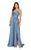 Terani Couture - 1911P8192 Pleated V-Neck Dress with Slit