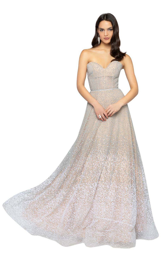 Terani Couture - 1911P8482 Strapless Beaded A-Line Gown