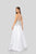 Terani Couture - 1911P8497 Beaded Plunging V-Neck A-Line Gown In Silver and White