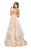 Terani Couture - 1911P8546 Two Tone Floral Applique A-line Dress