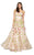 Terani Couture - 1911P8546 Two Tone Floral Applique A-line Dress