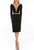 Terani Couture - 1911C9009 Plunging Illusion Beaded Long Sleeve Dress In Black