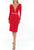 Terani Couture - 1911C9009 Plunging Illusion Beaded Long Sleeve Dress In Red