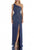 Terani Couture - 1911E9610 One Shoulder Asymmetric Neck Evening Dress In Blue