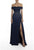 Terani Couture - 1911E9623 Embellished Off-Shoulder A-line Gown In Blue