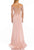 Terani Couture - 1911M9307 Appliqued Illusion Gown with Slit In Pink