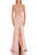 Terani Couture - 1911M9307 Appliqued Illusion Gown with Slit In Pink