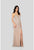 Terani Couture - 1911P8112 Crystal Beaded Deep V-neck Sheath Dress In Neutral