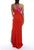 Terani Couture - 1911P8134 Two Tone Asymmetric Sheath Dress In Pink and Red
