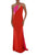 Terani Couture - 1911P8134 Two Tone Asymmetric Sheath Dress In Pink and Red
