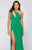 Terani Couture - 1911P8135 Asymmetrical Cutout Gown with Slit In Green