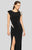 Terani Couture - 1911P8136 Jewel Sheath Dress with Slit In Black and Silver