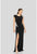 Terani Couture - 1911P8136 Jewel Sheath Dress with Slit In Black and Silver