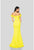 Terani Couture - 1911P8183 Ruffled Sleeves Off Shoulder Mermaid Gown In Yellow