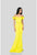 Terani Couture - 1911P8183 Ruffled Sleeves Off Shoulder Mermaid Gown In Yellow
