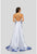 Terani Couture - 1911P8185 Floral Printed Halter Dress With Train