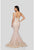 Terani Couture - 1911P8370 Floral Applique One Shoulder Mermaid Dress In White and Neutral