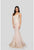 Terani Couture - 1911P8370 Floral Applique One Shoulder Mermaid Dress In White and Neutral
